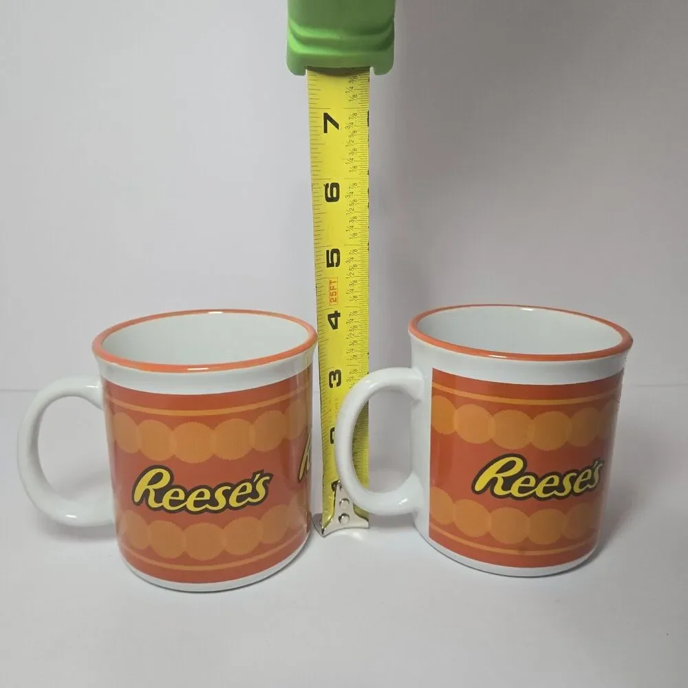 Reese's Peanut Butter‎ Cup Candy Ceramic Orange 12 oz Mug by Galerie Set Of 2